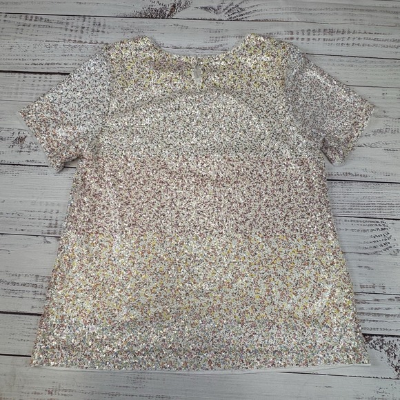 Isaac Mizrahi Live Women Always Isaac Sequin T-Shirt-Multi Color Sequence Large - Picture 9 of 11